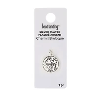 Silver Plated Sweet 16 Disc Charm by Bead Landing™