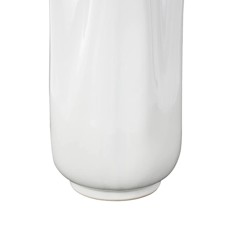22" White Abstract 4-Opening Ceramic Vase