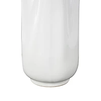 22" White Abstract 4-Opening Ceramic Vase