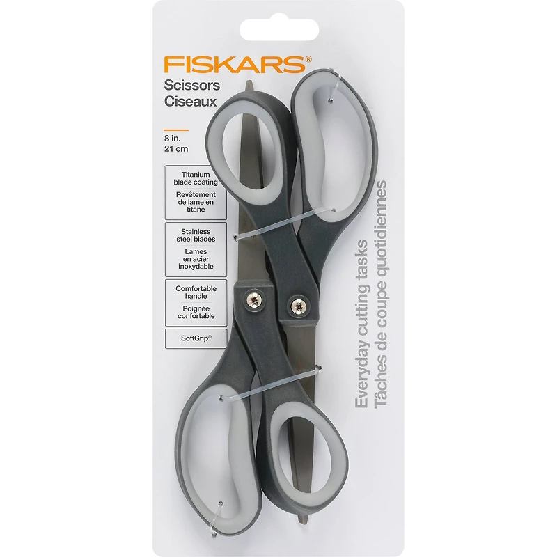 Fiskars® 8" Black Scissors, 2ct.