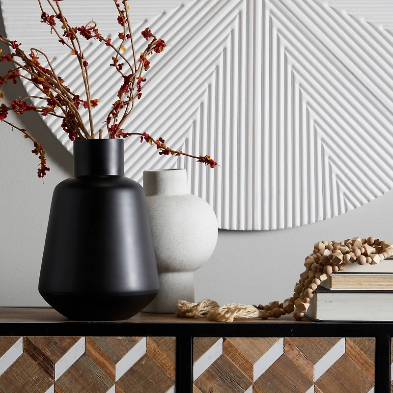 The Novogratz Black Glass Vase 10" x 10" x 15"