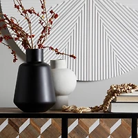 The Novogratz Black Glass Vase 10" x 10" x 15"