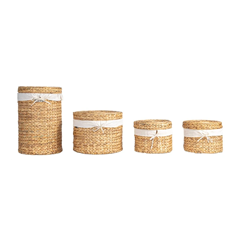 Hello Honey® Natural Brown Serene Hyacinth Basket Set with Lids