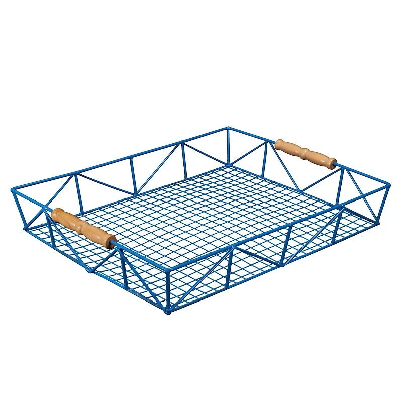 6 Pack: 14.5" Blue Wire Tray with Carrying Handles