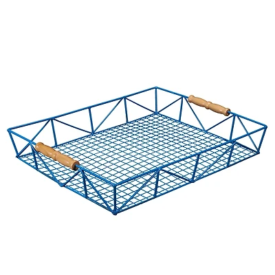 6 Pack: 14.5" Blue Wire Tray with Carrying Handles