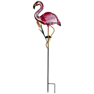 3ft. Solar Lighted Pink Flamingo Outdoor Garden Stake