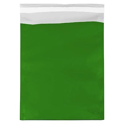 JAM Paper 10" x 13" Green Foil Open End Envelope with Self Adhesive Closure, 25ct.