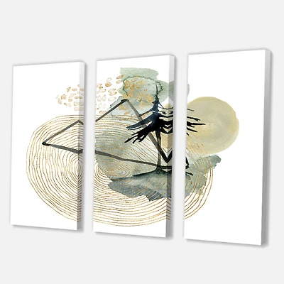 Designart - Abstract Landscape Of Mountains Moon and Tree