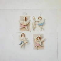 Hello Honey® Handmade Wool Felt Cherub Ornaments with Musical Instruments Set