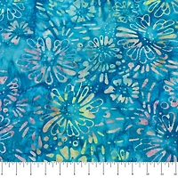 Feldman Premium Indonesian Batik Turquoise Tie Dye Daisy Fabric