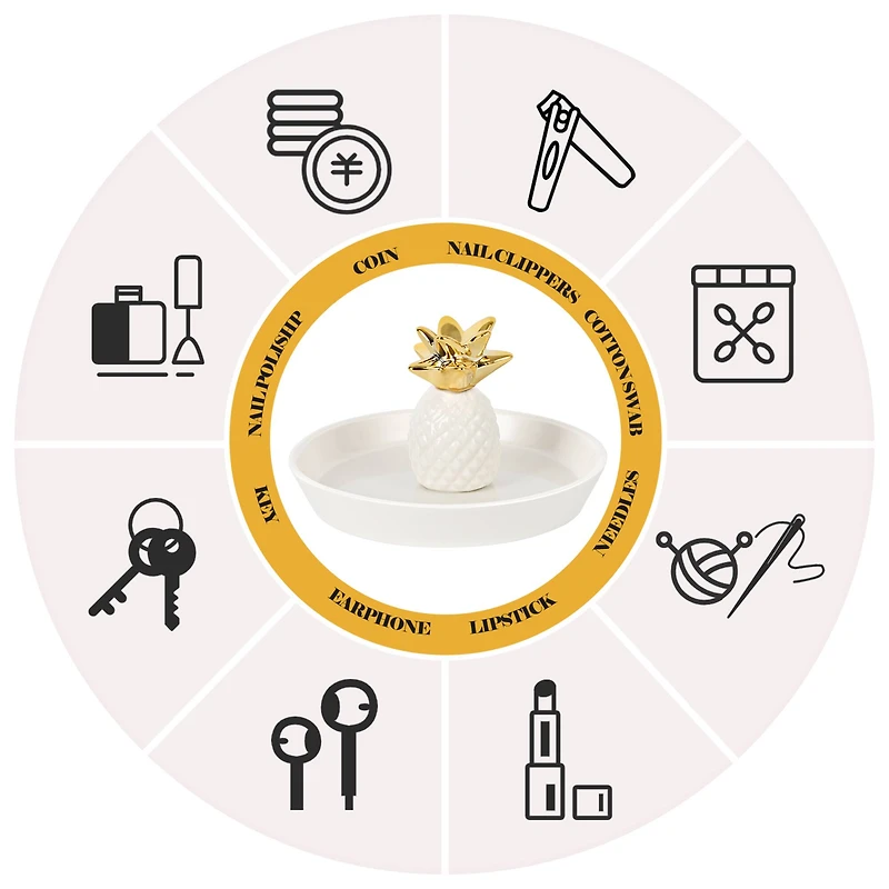 NEX™ 6" Pineapple Ceramic Jewelry Holder