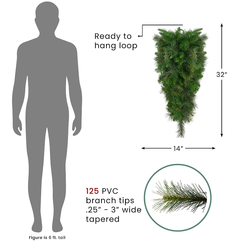 30" Unlit Canyon Pine Teardrop Swag