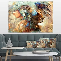 Designart - Indian Woman Collage with Lion