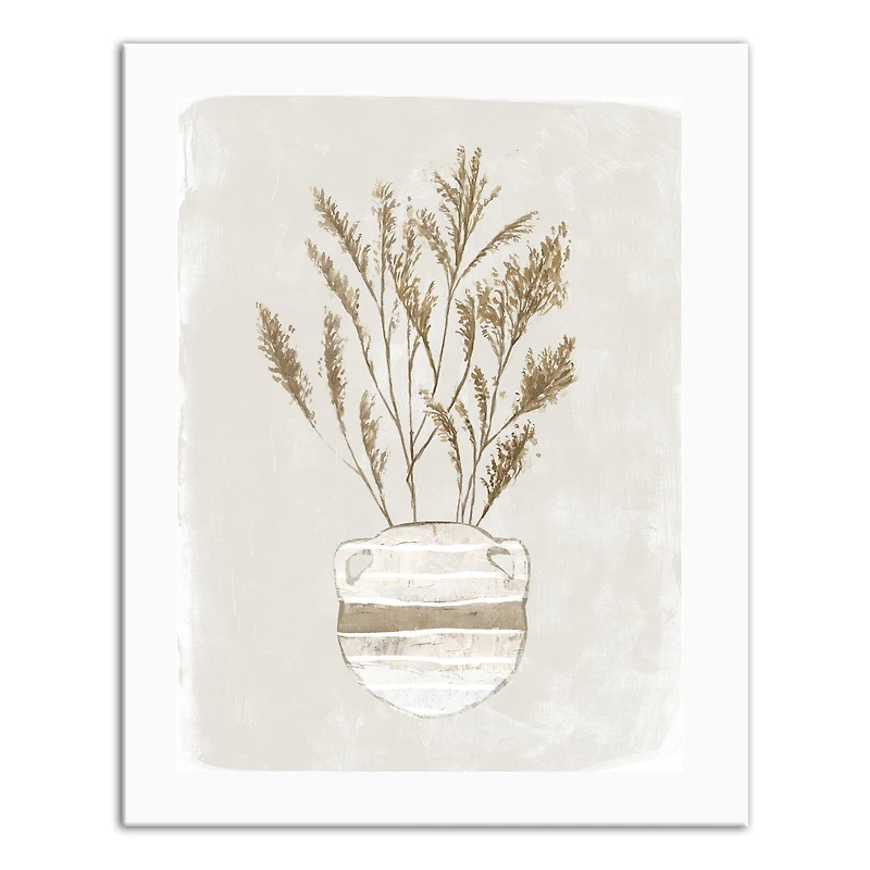 Pampas Leaves Jug Striped 16" x 20" Canvas Wall Art