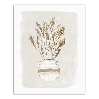 Pampas Leaves Jug Striped 16" x 20" Canvas Wall Art