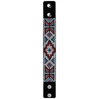 Wonderland Crafts Red & White Bead Artificial Leather Embroidery Bracelet Kit