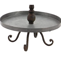 28" Silver Iron Farmhouse 3-Tier Tray Stand