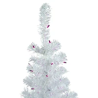3ft. Pre-Lit White Rockport Pine Artificial Christmas Tree, Purple Lights