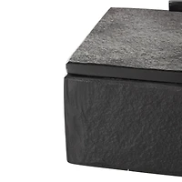 Black Marble Decorative Box with Aluminum Bar Handles, 3ct.