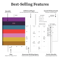 TF Publishing Large 2024 Bali Stripe Monthly Planner