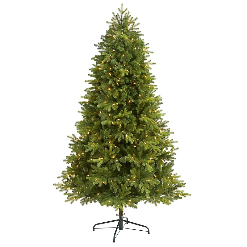 6.5ft. Pre-Lit Washington Fir Artificial Christmas Tree, Clear LED Lights