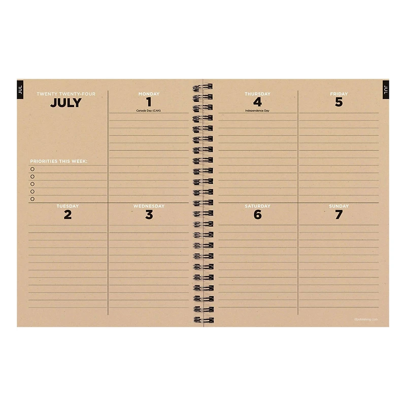TF Publishing 2024-2025 Medium Aspen Trees Spiral Weekly Monthly Planner