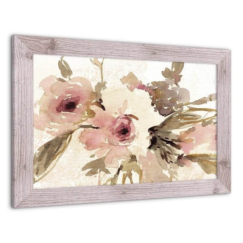 Pink Flowers 24" x 16" Western White Framed Print