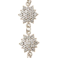 Rhodium with Clear Rhinestone Flower Beads, 24mm by Bead Landing™