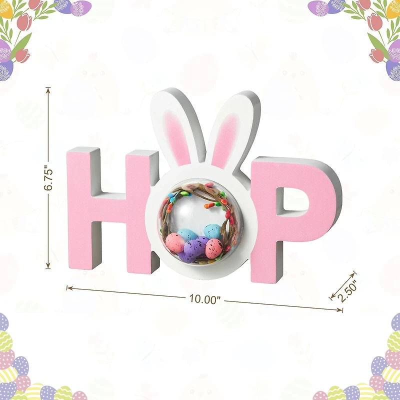 Glitzhome® 10" Easter Wooden Hop Table Décor