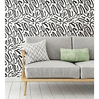 RoomMates Curly Strokes Peel & Stick Wallpaper