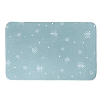 Blue Snowflake Pattern Bath Mat