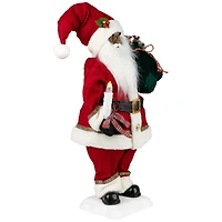 African American Animated and Musical Santa Claus with Candle Christmas Figure - 2'