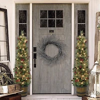 5ft. Pre-Lit Potted Glitter Artificial Tree, Clear Lights