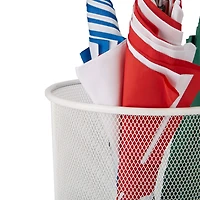 Mind Reader White Metal Mesh Umbrella Holder Basket