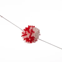 Glitzhome® 6ft. Red & White Fabric Christmas Gnome Garland