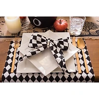 Black And Cream Harlequin Print Napkin, 6ct.
