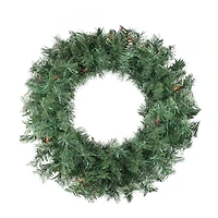 24" Pre-Lit Pine Christmas Wreath, Multicolor Lights