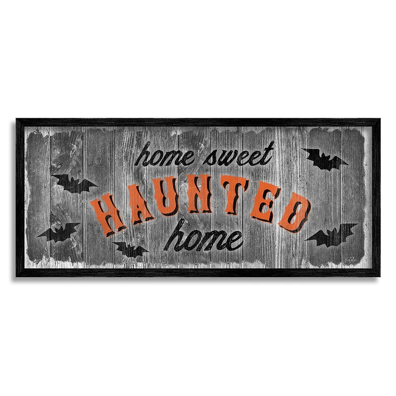 Stupell Industries Sweet Haunted Home Bats Sign Framed Giclée Wall Art