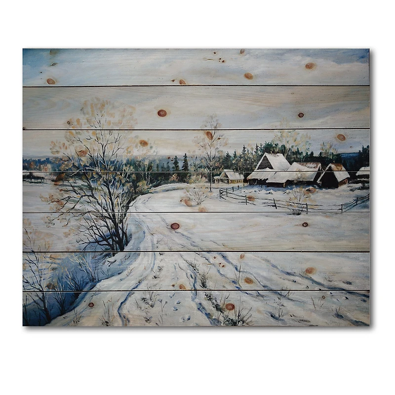 Designart - Country Road In Winter Times II