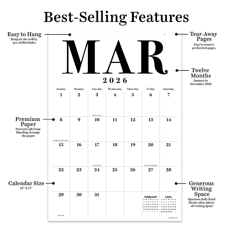 2026 Medium Art Poster Wall Calendar