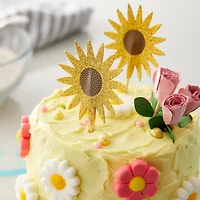 Glittery Sunflower Treat Toppers by Celebrate It®