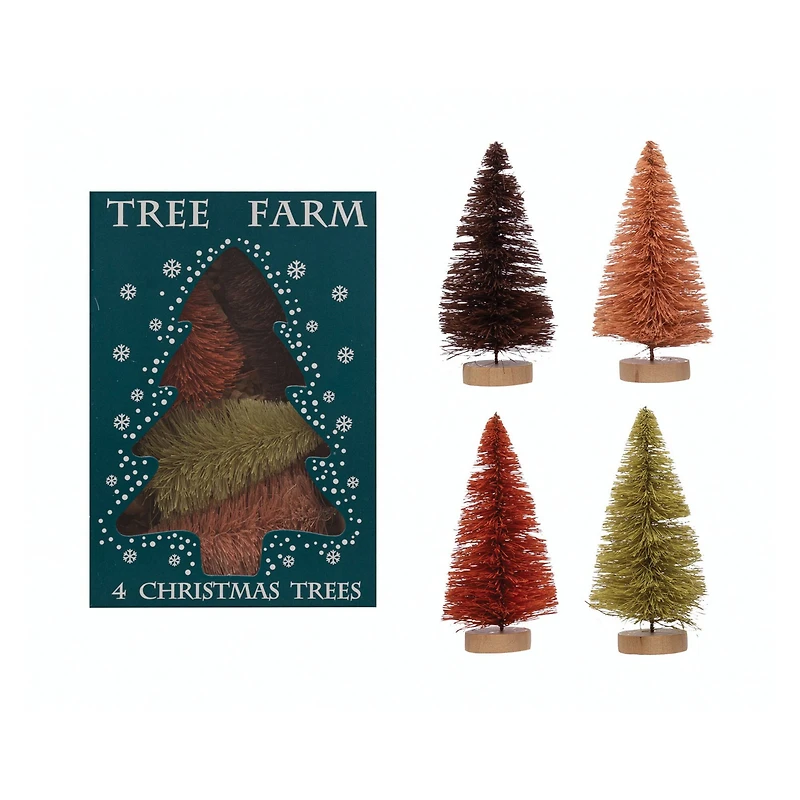 Hello Honey® 4.25" Sisal Bottle Brush Tree with Wood Base Set