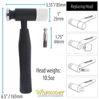 The Beadsmith® Whammer® Interchangeable Nylon Head & Dapping Head Hammer