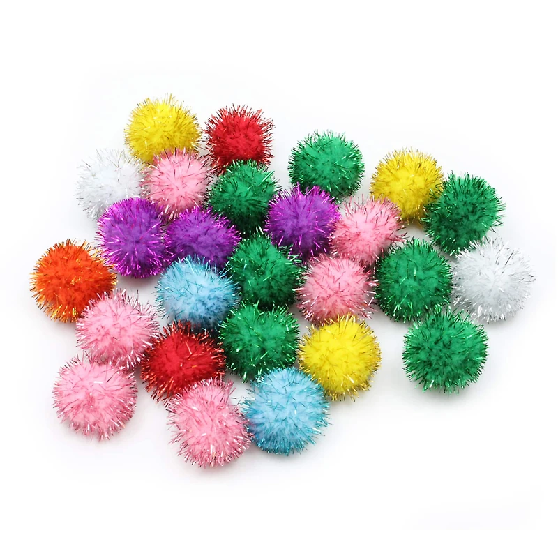 Creativity Street® 33mm Glitter Pom Poms, 40ct.