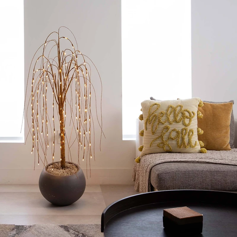 4ft. Pre-Lit Willow Artificial Christmas Tree, Warm White LED Lights