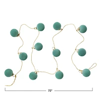 Hello Honey® 6ft. Mint Flocked Glass Ball Ornament Garland