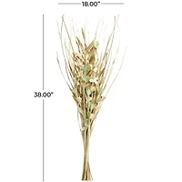 38" Beige & Green Dried Plant Floral Grass Bouquet Palm Leaf Natural Foliage