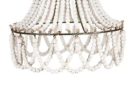 Hello Honey® 20" White Wood Bead Draped Chandelier