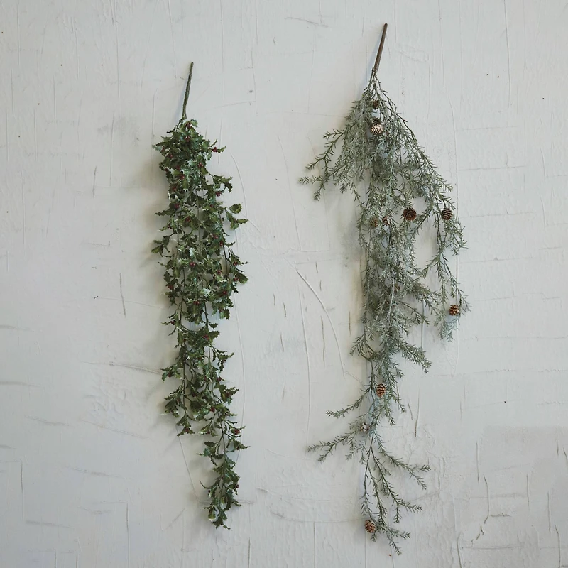 Hello Honey® 6ft. Green Faux Pine & Mistletoe Garland with Red Berries