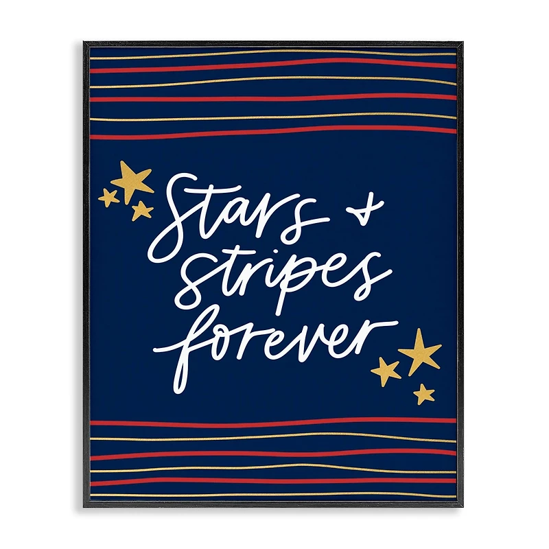 Stupell Industries Stars Stripes Forever Americana Independence Day Framed Giclee Art